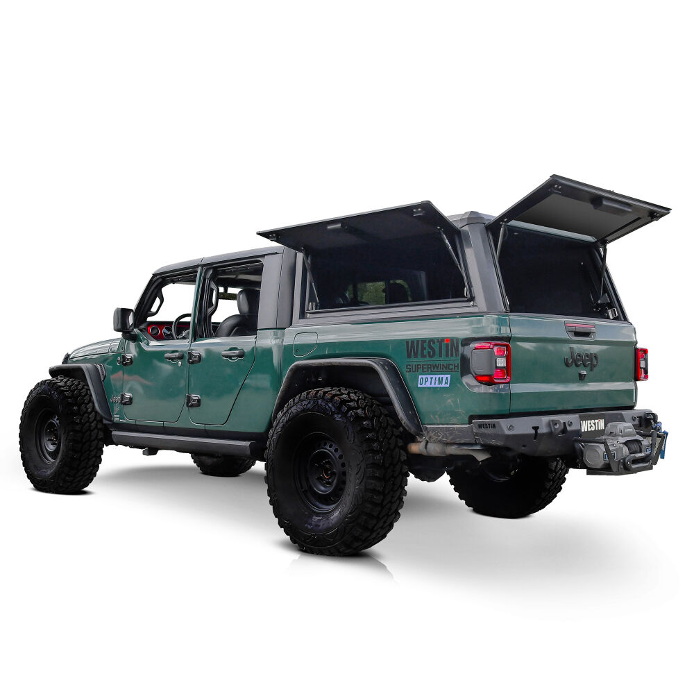Jeep Gladiator Truck Cap - Westin - EXP - Matte Black - Sliding Front Glass